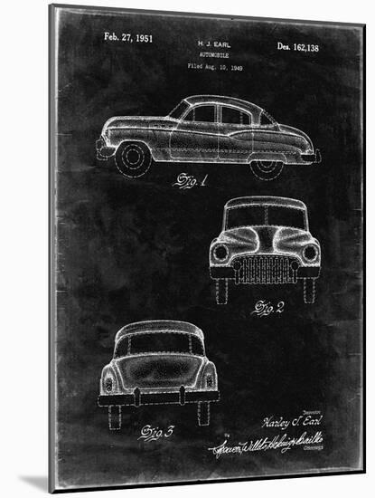 PP134- Black Grunge Buick Super 1949 Car Patent Poster-Cole Borders-Mounted Giclee Print