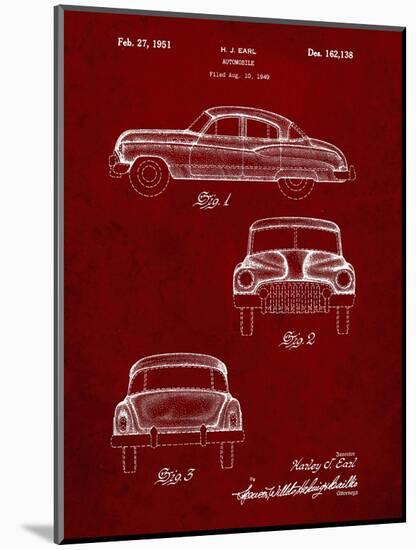 PP134- Burgundy Buick Super 1949 Car Patent Poster-Cole Borders-Mounted Giclee Print