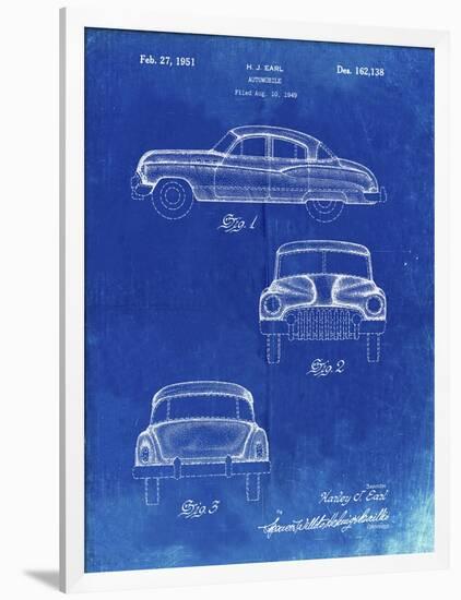 PP134- Faded Blueprint Buick Super 1949 Car Patent Poster-Cole Borders-Framed Giclee Print
