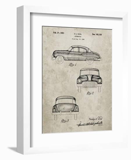 PP134- Sandstone Buick Super 1949 Car Patent Poster-Cole Borders-Framed Giclee Print