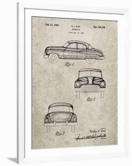 PP134- Sandstone Buick Super 1949 Car Patent Poster-Cole Borders-Framed Giclee Print