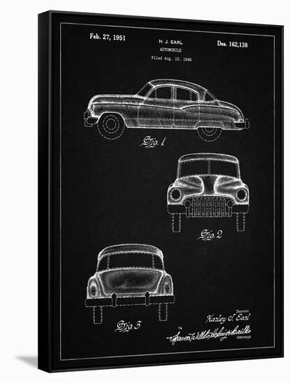 PP134- Vintage Black Buick Super 1949 Car Patent Poster-Cole Borders-Framed Stretched Canvas
