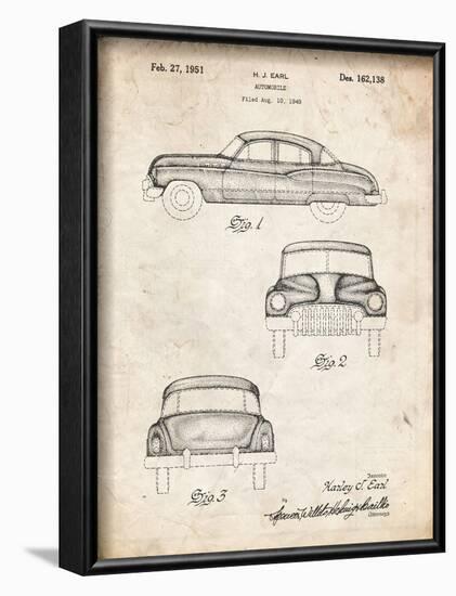 PP134- Vintage Parchment Buick Super 1949 Car Patent Poster-Cole Borders-Framed Giclee Print