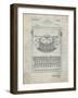 PP135- Antique Grid Parchment Dayton Portable Typewriter Patent Poster-Cole Borders-Framed Giclee Print