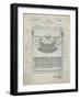 PP135- Antique Grid Parchment Dayton Portable Typewriter Patent Poster-Cole Borders-Framed Giclee Print