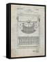 PP135- Antique Grid Parchment Dayton Portable Typewriter Patent Poster-Cole Borders-Framed Stretched Canvas