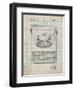 PP135- Antique Grid Parchment Dayton Portable Typewriter Patent Poster-Cole Borders-Framed Giclee Print