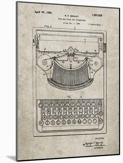 PP135- Sandstone Dayton Portable Typewriter Patent Poster-Cole Borders-Mounted Giclee Print