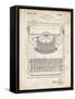 PP135- Vintage Parchment Dayton Portable Typewriter Patent Poster-Cole Borders-Framed Stretched Canvas