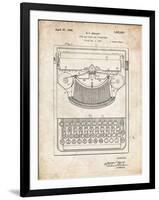 PP135- Vintage Parchment Dayton Portable Typewriter Patent Poster-Cole Borders-Framed Giclee Print