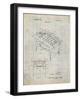 PP136- Antique Grid Parchment Foosball Game Patent Poster-Cole Borders-Framed Giclee Print