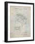 PP136- Antique Grid Parchment Foosball Game Patent Poster-Cole Borders-Framed Giclee Print