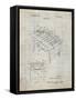 PP136- Antique Grid Parchment Foosball Game Patent Poster-Cole Borders-Framed Stretched Canvas