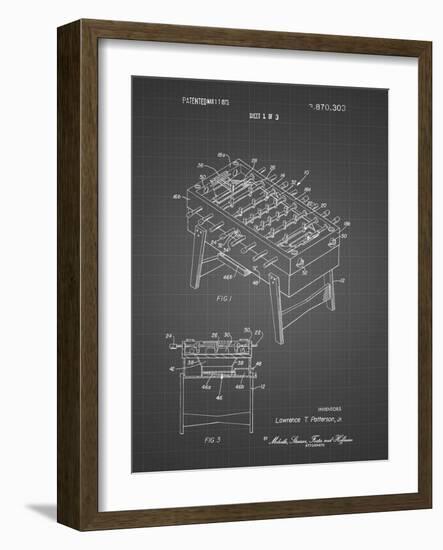 PP136- Black Grid Foosball Game Patent Poster-Cole Borders-Framed Giclee Print