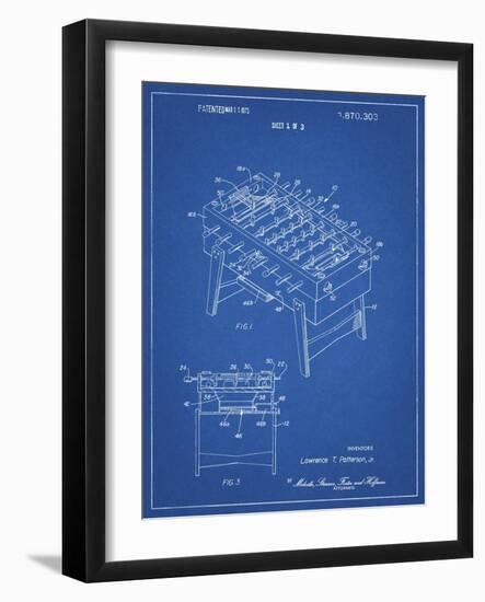 PP136- Blueprint Foosball Game Patent Poster-Cole Borders-Framed Giclee Print