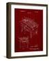 PP136- Burgundy Foosball Game Patent Poster-Cole Borders-Framed Giclee Print