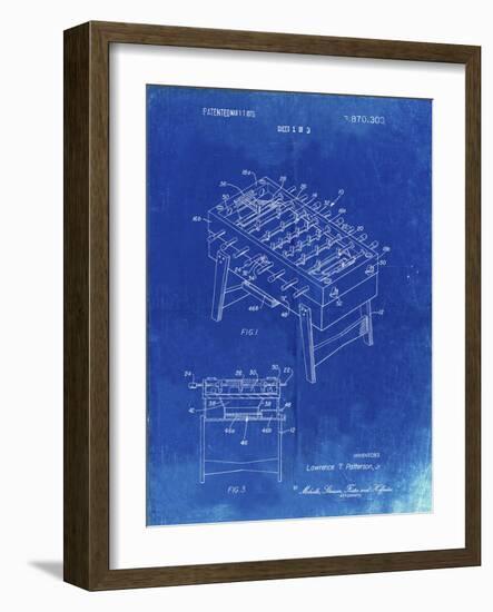 PP136- Faded Blueprint Foosball Game Patent Poster-Cole Borders-Framed Giclee Print