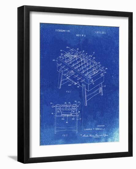 PP136- Faded Blueprint Foosball Game Patent Poster-Cole Borders-Framed Giclee Print
