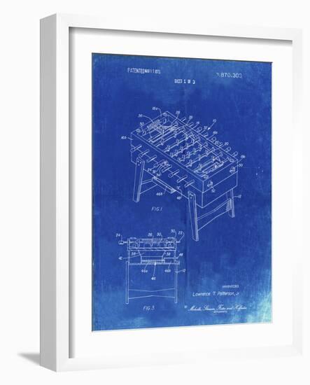 PP136- Faded Blueprint Foosball Game Patent Poster-Cole Borders-Framed Giclee Print