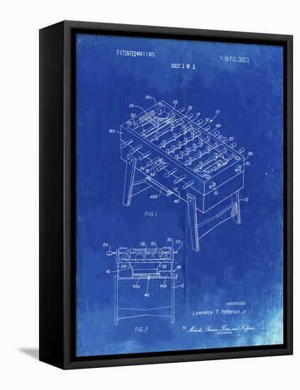 PP136- Faded Blueprint Foosball Game Patent Poster-Cole Borders-Framed Stretched Canvas
