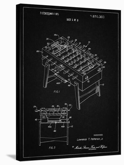 PP136- Vintage Black Foosball Game Patent Poster-Cole Borders-Stretched Canvas