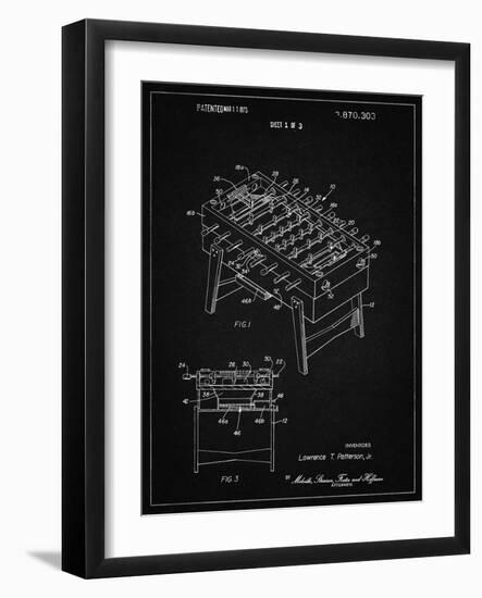 PP136- Vintage Black Foosball Game Patent Poster-Cole Borders-Framed Giclee Print