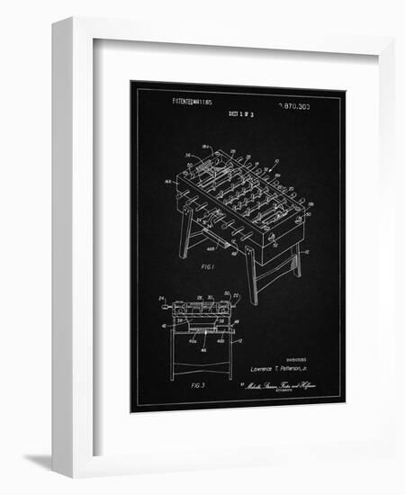 PP136- Vintage Black Foosball Game Patent Poster-Cole Borders-Framed Giclee Print