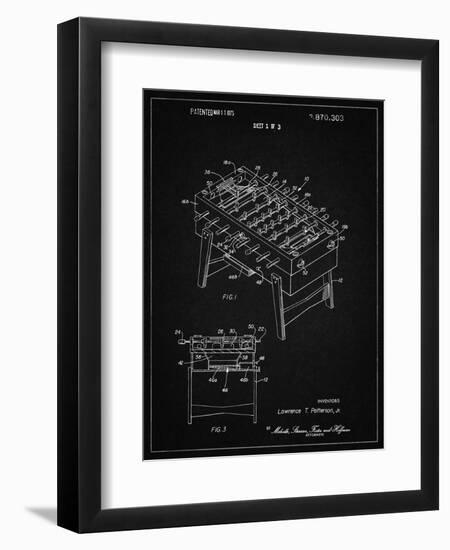 PP136- Vintage Black Foosball Game Patent Poster-Cole Borders-Framed Premium Giclee Print