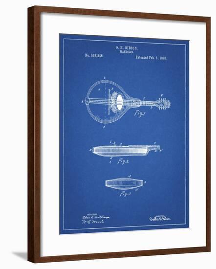 PP137- Blueprint Gibson Mandolin A - Model Patent Poster-Cole Borders-Framed Giclee Print