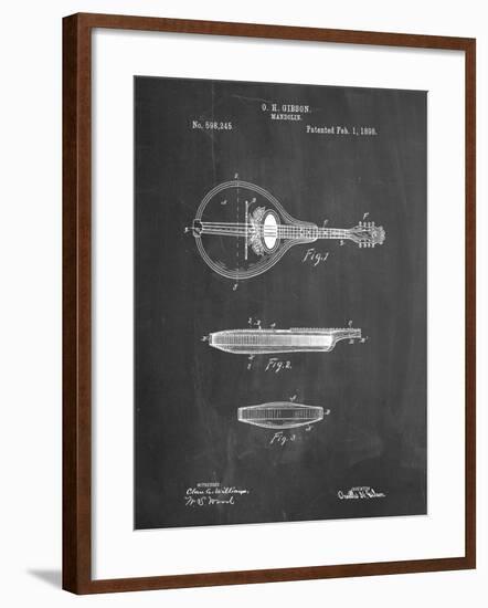 PP137- Chalkboard Gibson Mandolin A - Model Patent Poster-Cole Borders-Framed Giclee Print