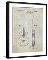 PP138- Antique Grid Parchment Gretsch 6022 Rancher Guitar Patent Poster-Cole Borders-Framed Giclee Print