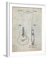 PP138- Antique Grid Parchment Gretsch 6022 Rancher Guitar Patent Poster-Cole Borders-Framed Giclee Print