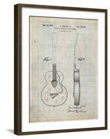 PP138- Antique Grid Parchment Gretsch 6022 Rancher Guitar Patent Poster-Cole Borders-Framed Giclee Print