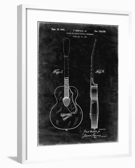 PP138- Black Grunge Gretsch 6022 Rancher Guitar Patent Poster-Cole Borders-Framed Giclee Print