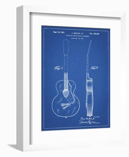 PP138- Blueprint Gretsch 6022 Rancher Guitar Patent Poster-Cole Borders-Framed Giclee Print