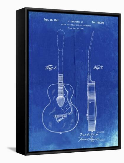PP138- Faded Blueprint Gretsch 6022 Rancher Guitar Patent Poster-Cole Borders-Framed Stretched Canvas
