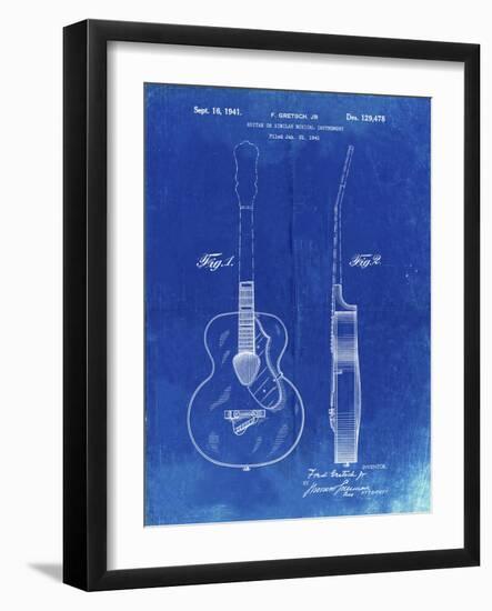 PP138- Faded Blueprint Gretsch 6022 Rancher Guitar Patent Poster-Cole Borders-Framed Giclee Print