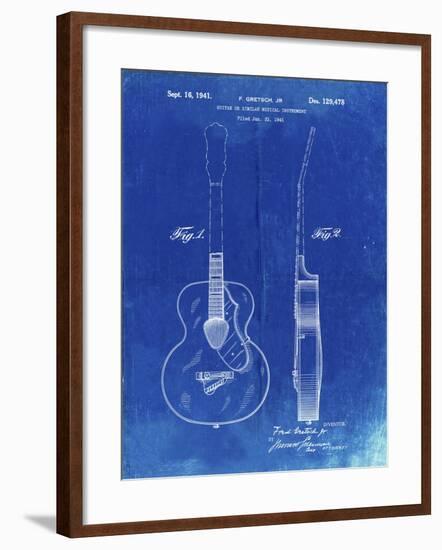 PP138- Faded Blueprint Gretsch 6022 Rancher Guitar Patent Poster-Cole Borders-Framed Giclee Print