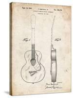 PP138- Vintage Parchment Gretsch 6022 Rancher Guitar Patent Poster-Cole Borders-Stretched Canvas