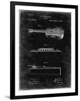 PP139- Black Grunge Stratton & Son Acoustic Guitar Patent Poster-Cole Borders-Framed Giclee Print