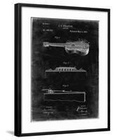 PP139- Black Grunge Stratton & Son Acoustic Guitar Patent Poster-Cole Borders-Framed Giclee Print