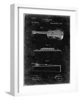 PP139- Black Grunge Stratton & Son Acoustic Guitar Patent Poster-Cole Borders-Framed Giclee Print