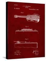 PP139- Burgundy Stratton & Son Acoustic Guitar Patent Poster-Cole Borders-Stretched Canvas