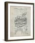 PP14 Antique Grid Parchment-Borders Cole-Framed Giclee Print