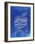 PP14 Faded Blueprint-Borders Cole-Framed Giclee Print