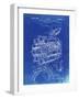 PP14 Faded Blueprint-Borders Cole-Framed Giclee Print