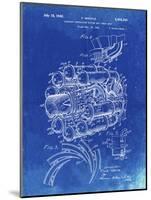 PP14 Faded Blueprint-Borders Cole-Mounted Giclee Print