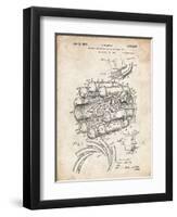 PP14 Vintage Parchment-Borders Cole-Framed Premium Giclee Print