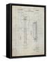 PP140- Antique Grid Parchment Gibson Les Paul Guitar Patent Poster-Cole Borders-Framed Stretched Canvas