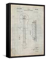 PP140- Antique Grid Parchment Gibson Les Paul Guitar Patent Poster-Cole Borders-Framed Stretched Canvas